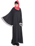 Arabic Butterfly Sleeve A line casual Abaya Grey